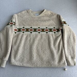 Urban Outfitters UO Aztec Southwest Sherpa Fleece Pullover Large Crewneck Casual